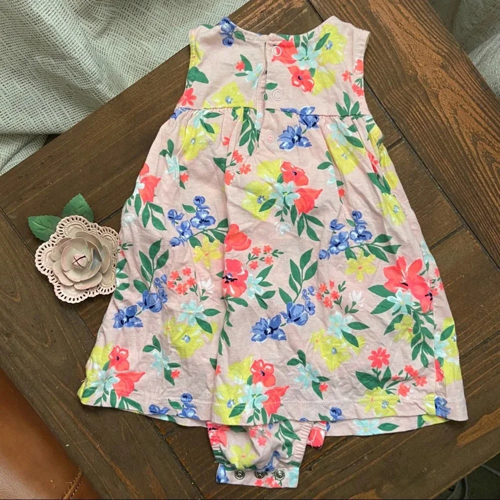 Carters 18 Months Pink Floral Dress One Piece